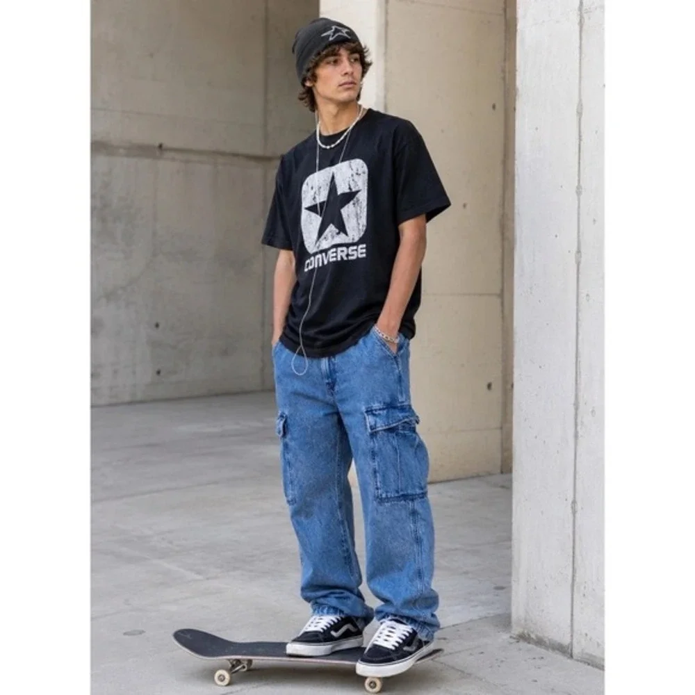 Levi's‎ XX Cargo Straight Jeans Mens Blue Demin Y2k Streetwear Skater 34 x 32